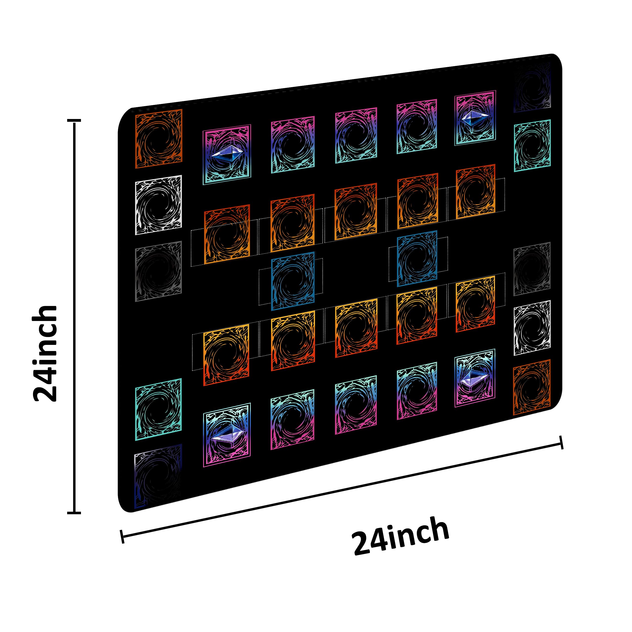 Stitched for Yugioh Playmat, 2-Player,Free Counters*2 & Storage Bag Master Rule Duel Field Zones, Large Card Game Mat, Original Art Designs & Accessories (Basic)
