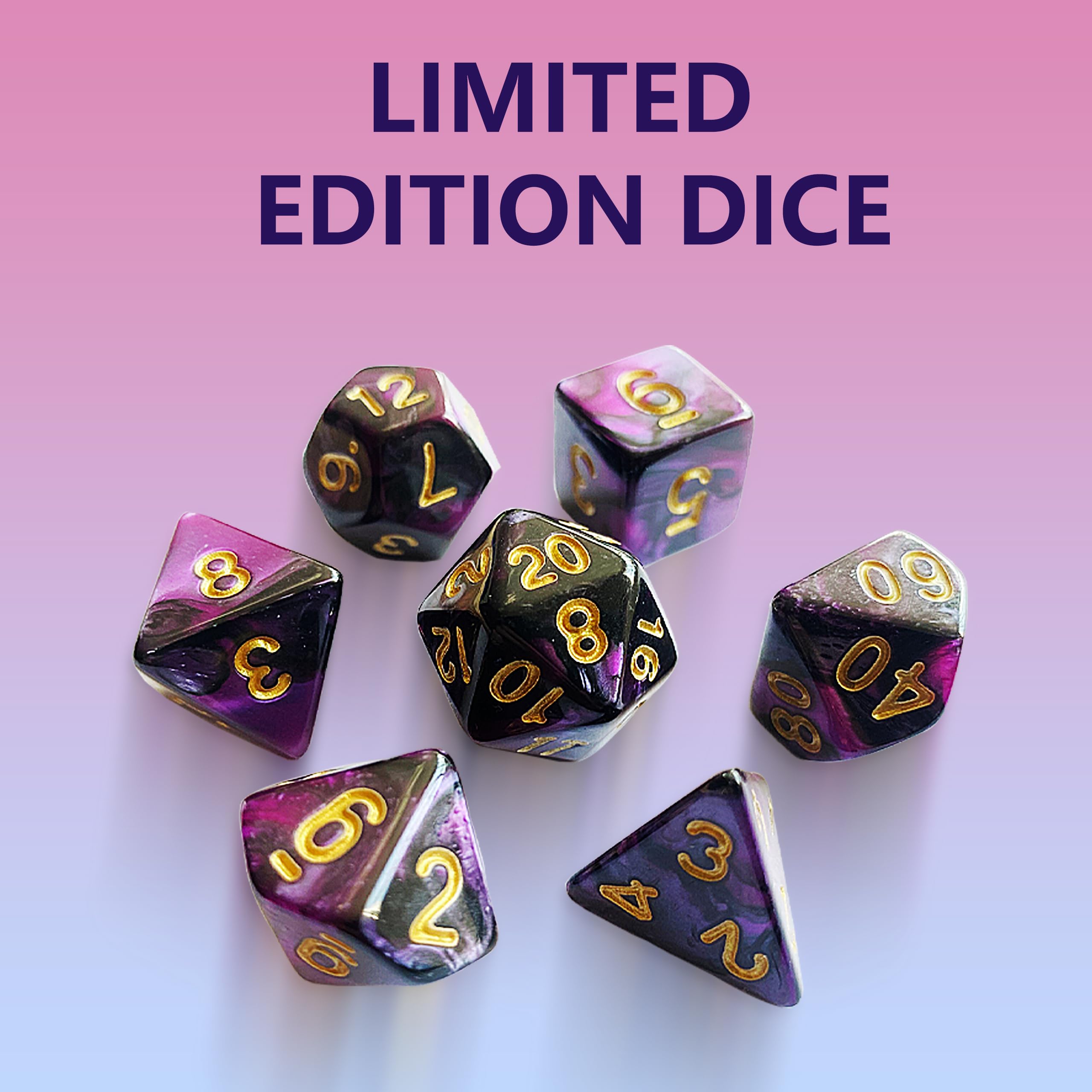 MTG Playmat with Storage Tube & 7-Dice Set - Waterproof TCG Playmat with Stitched Edges, Non-Slip Rubber Card Game Mat (24"x14") (playmat with Zones, Purple Lotus)